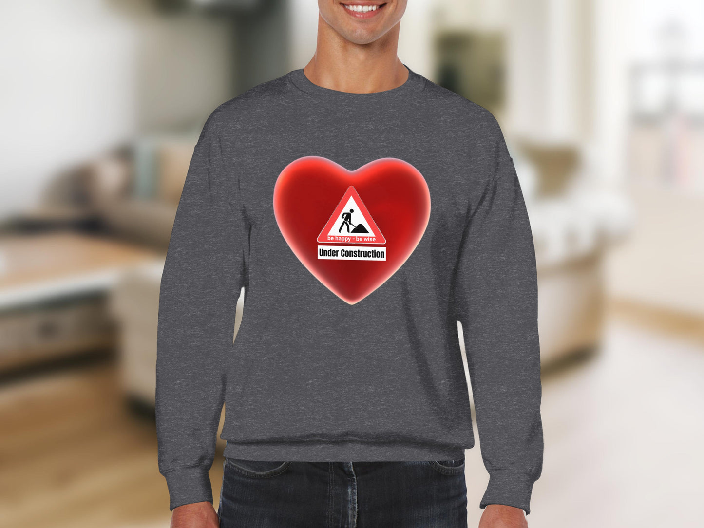 Under Construction Heart Graphic Sweatshirt