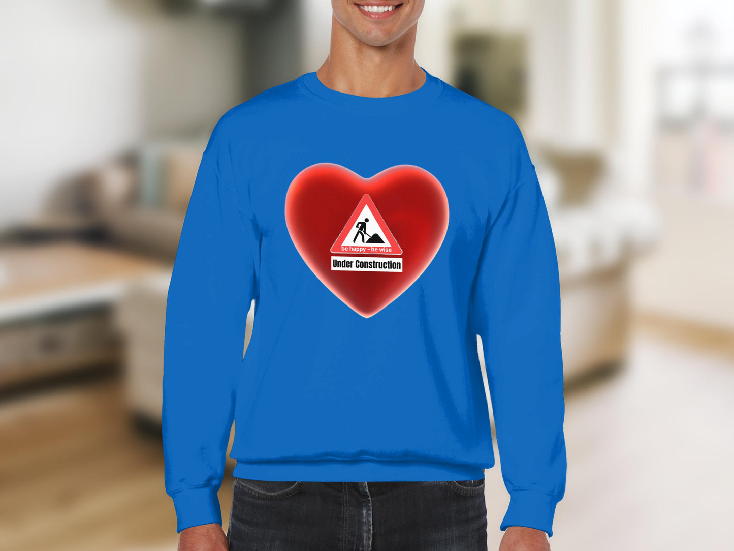 Under Construction Heart Graphic Sweatshirt