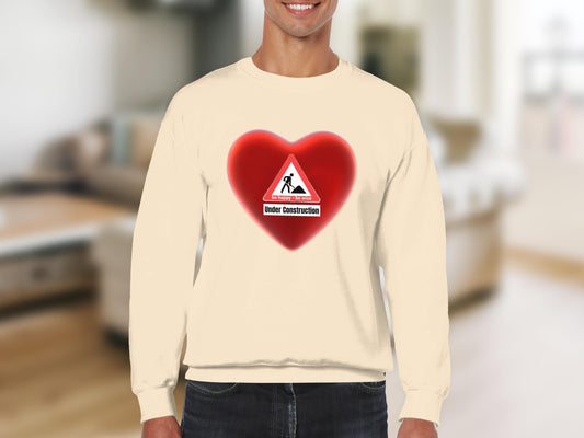 Under Construction Heart Crewneck Sweatshirt